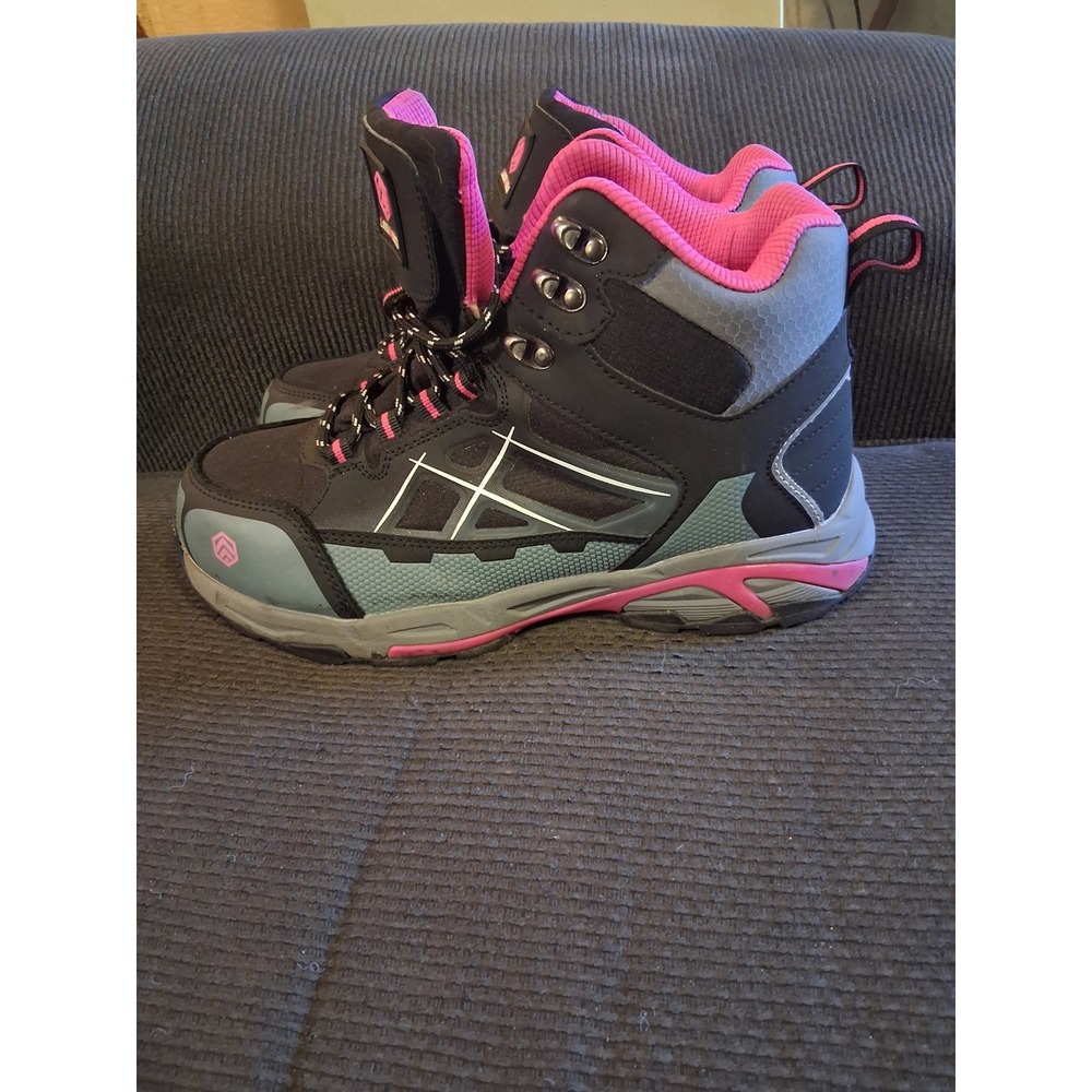 Larnmern Steel Toe Work Boots Womens 10 Mens 8 Black Pink Safety Shoes LM170202K